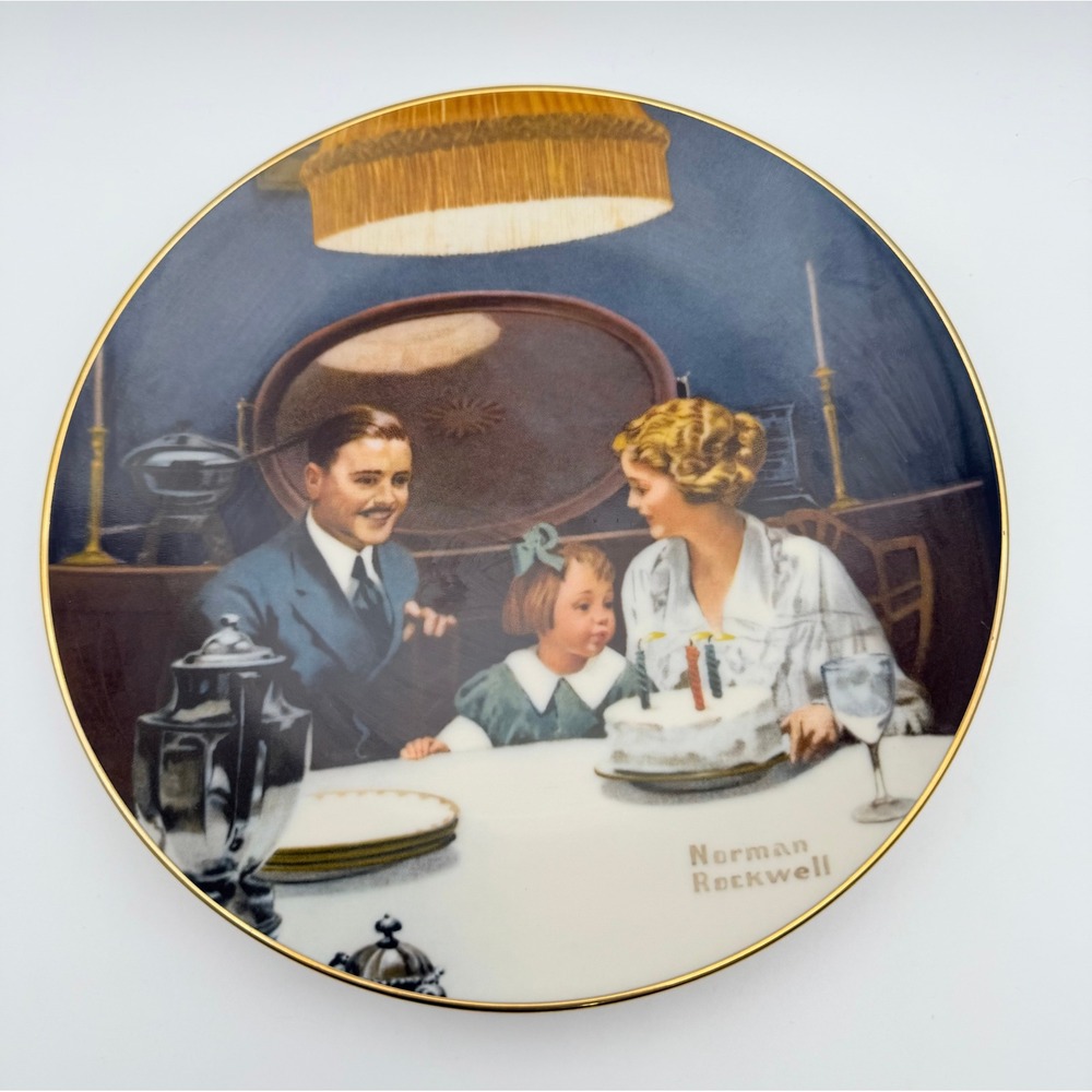 Norman Rockwell The Birthday‎ Wish Plate Knowles Light Campaign Series 18940E